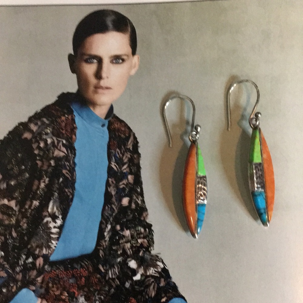 Sterling silver  vintage stone tones earrings